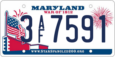 MD license plate 3AF7591