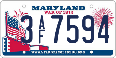 MD license plate 3AF7594
