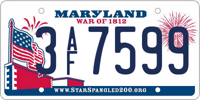 MD license plate 3AF7599