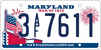 MD license plate 3AF7611