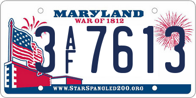 MD license plate 3AF7613