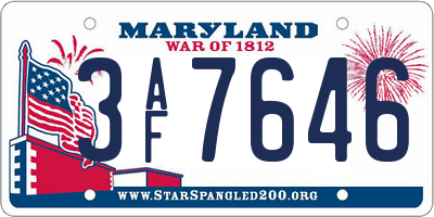 MD license plate 3AF7646