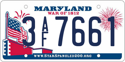 MD license plate 3AF7661