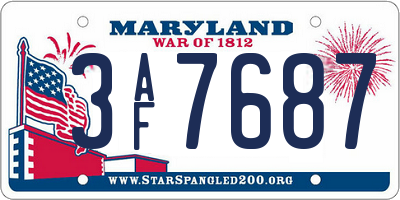 MD license plate 3AF7687