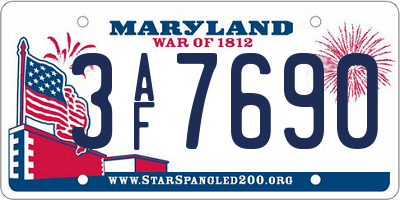 MD license plate 3AF7690
