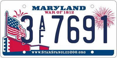 MD license plate 3AF7691