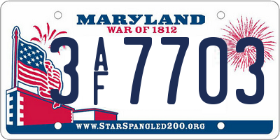 MD license plate 3AF7703
