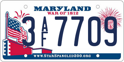 MD license plate 3AF7709