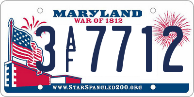 MD license plate 3AF7712