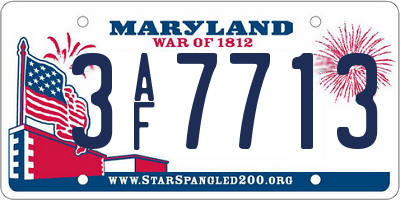 MD license plate 3AF7713