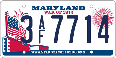 MD license plate 3AF7714