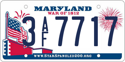 MD license plate 3AF7717
