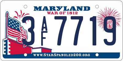 MD license plate 3AF7719