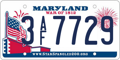 MD license plate 3AF7729