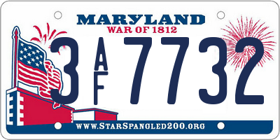 MD license plate 3AF7732