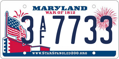 MD license plate 3AF7733