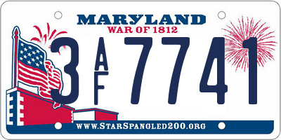 MD license plate 3AF7741