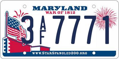 MD license plate 3AF7771