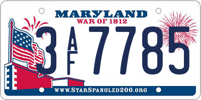 MD license plate 3AF7785