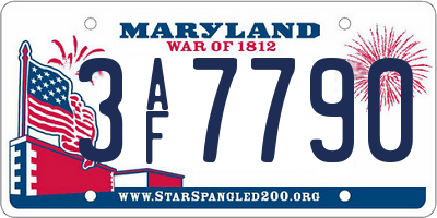 MD license plate 3AF7790