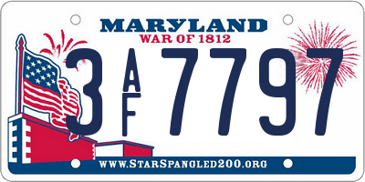 MD license plate 3AF7797