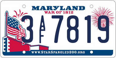 MD license plate 3AF7819