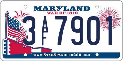 MD license plate 3AF7901