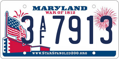 MD license plate 3AF7913