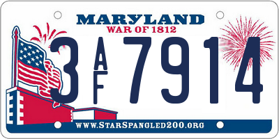 MD license plate 3AF7914