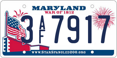 MD license plate 3AF7917