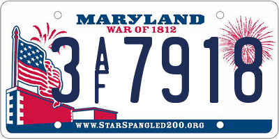 MD license plate 3AF7918