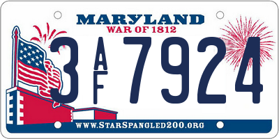 MD license plate 3AF7924
