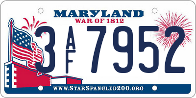 MD license plate 3AF7952