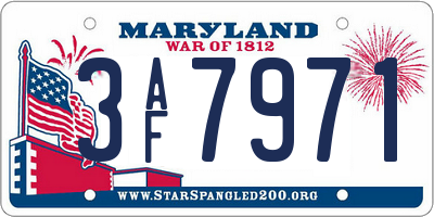 MD license plate 3AF7971