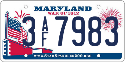 MD license plate 3AF7983