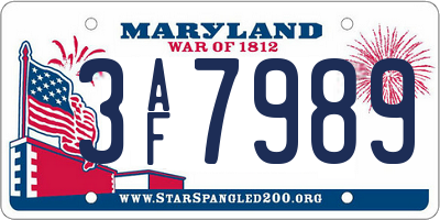 MD license plate 3AF7989