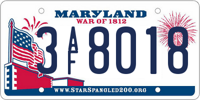 MD license plate 3AF8018