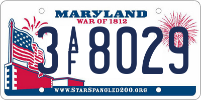 MD license plate 3AF8029