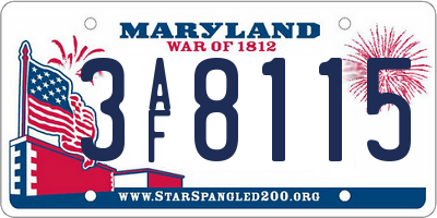 MD license plate 3AF8115