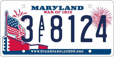 MD license plate 3AF8124