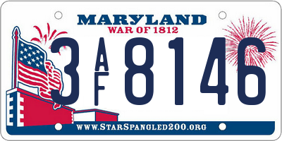 MD license plate 3AF8146