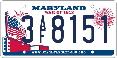 MD license plate 3AF8151