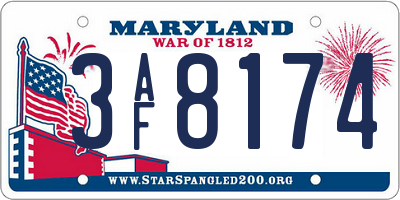 MD license plate 3AF8174
