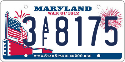 MD license plate 3AF8175