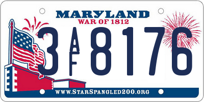 MD license plate 3AF8176