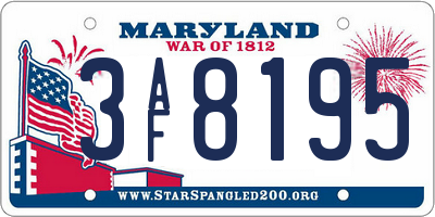 MD license plate 3AF8195