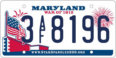 MD license plate 3AF8196