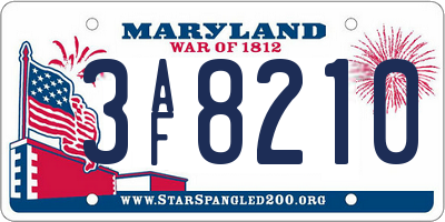 MD license plate 3AF8210