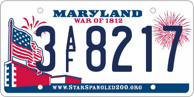 MD license plate 3AF8217