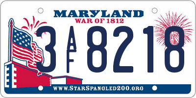 MD license plate 3AF8218
